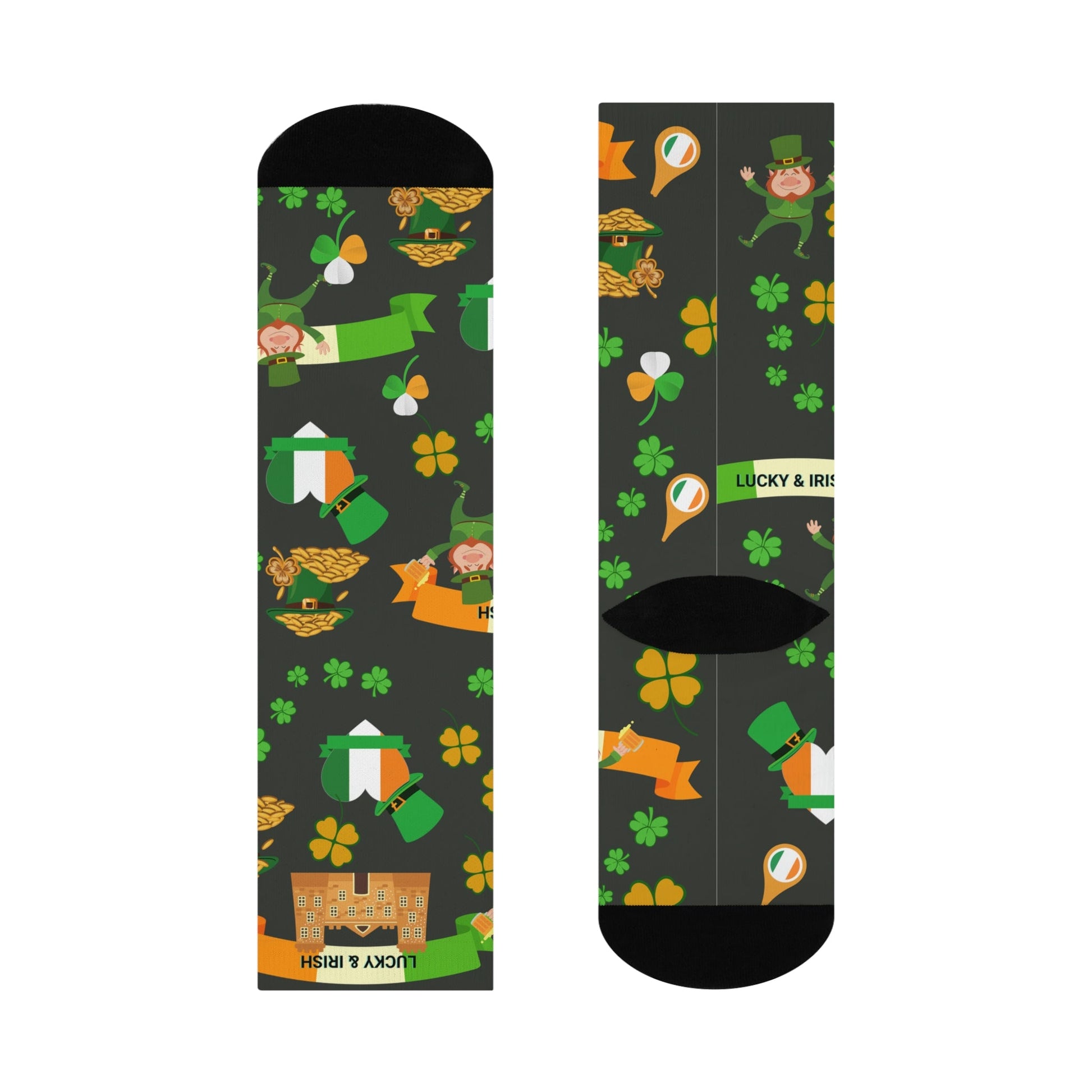 Ireland Socks Luck of the Irish Unisex Adult Stretchy Mid Calf Original Atlas Wanderlust