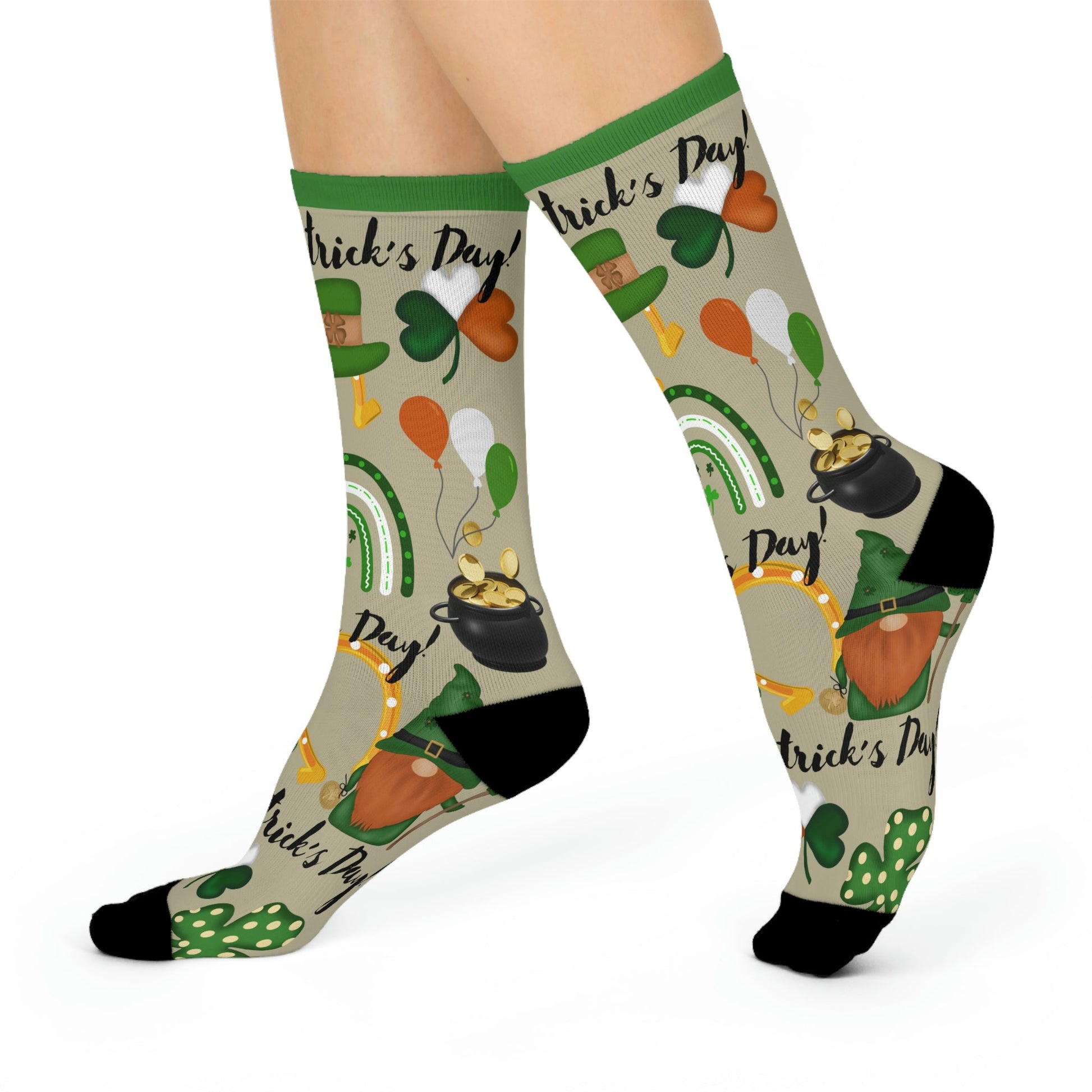 Ireland Socks St Patty’s Day Unisex Adult Stretchy Mid Calf Original Atlas Wanderlust