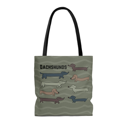 Dachshund Tote, Houndogs Atlas Wanderlust