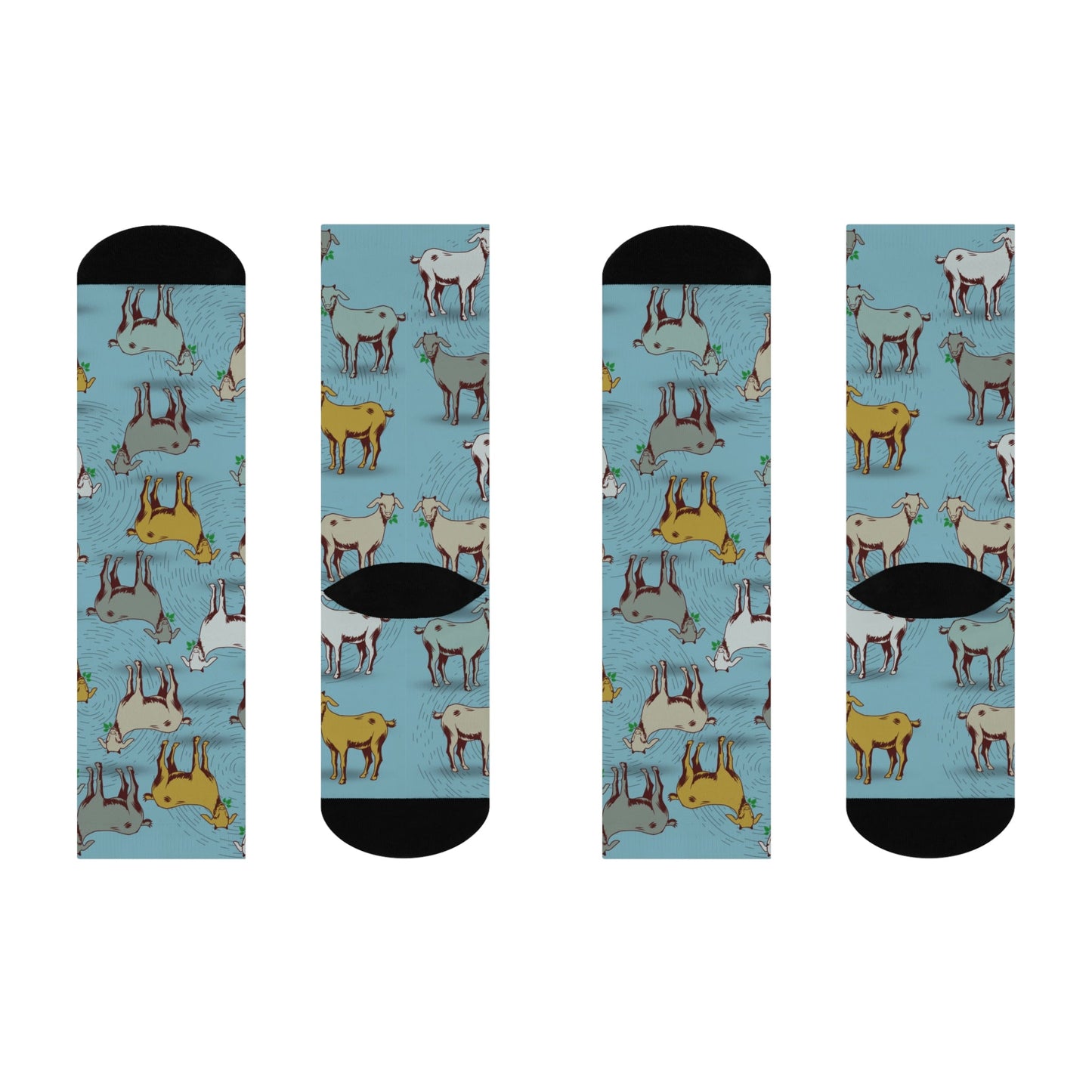 Goat Socks Retro Unisex Adult Stretchy Mid Calf Original Atlas Wanderlust