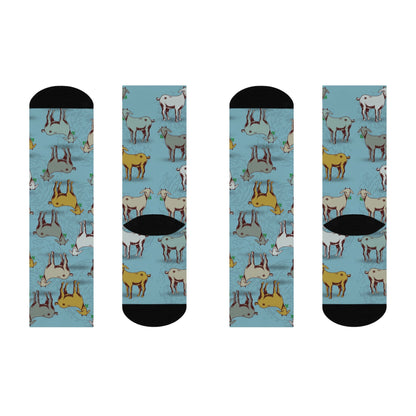 Goat Socks Retro Unisex Adult Stretchy Mid Calf Original Atlas Wanderlust