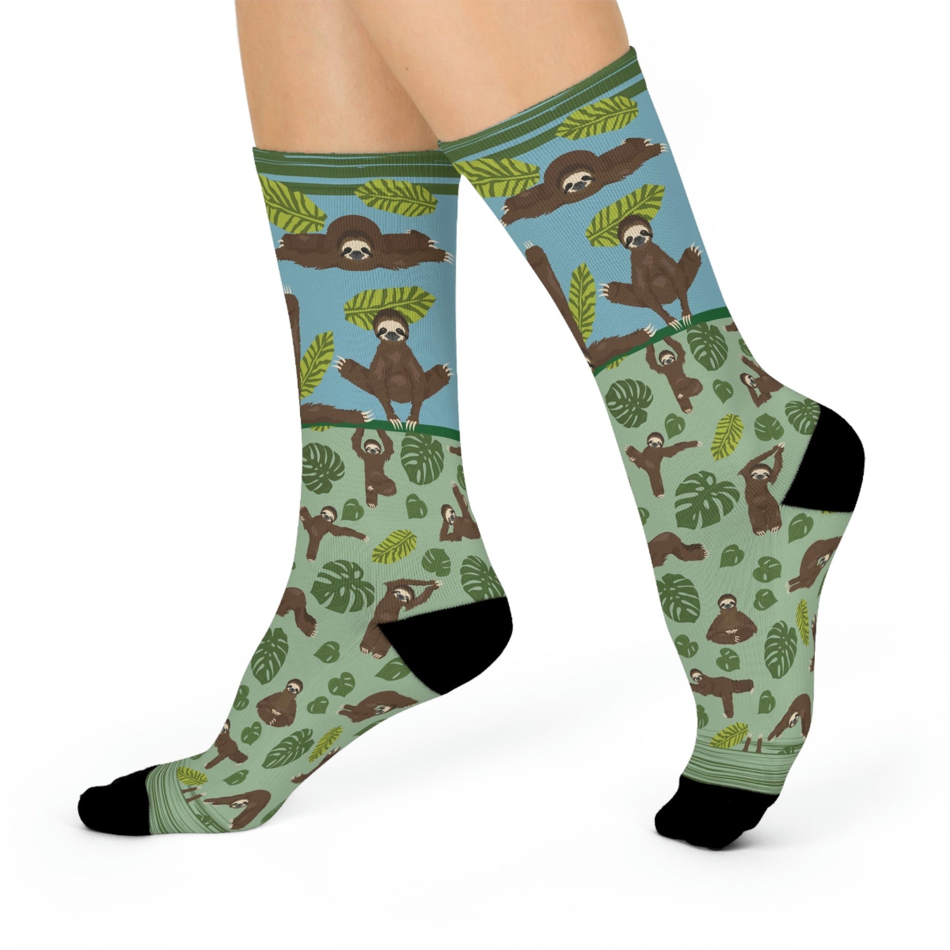 Sloth Lovers= Slovers Socks! Unisex Adult Stretchy Mid Calf Original Atlas Wanderlust