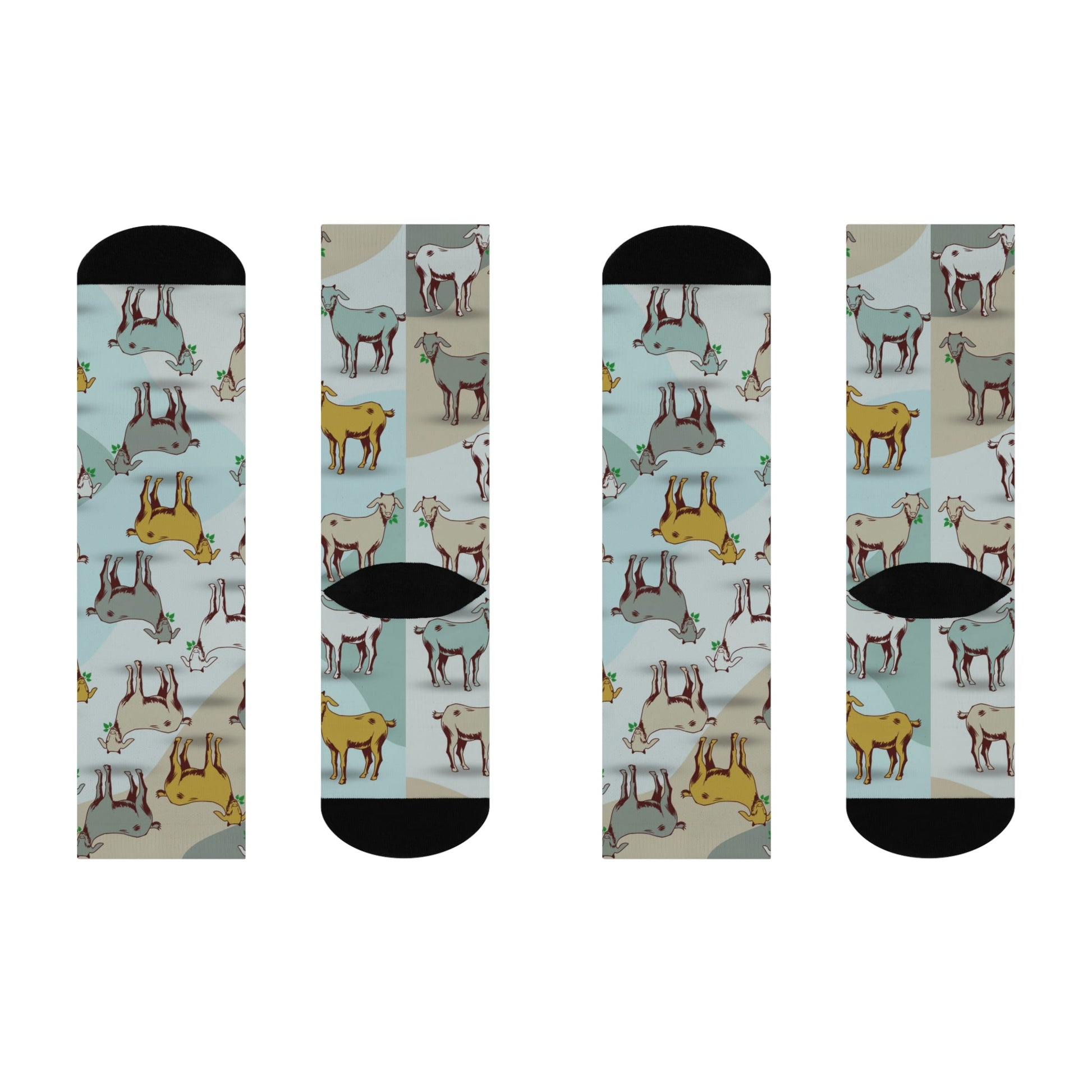 Goat Socks Boho Unisex Adult Stretchy Mid Calf Original Atlas Wanderlust