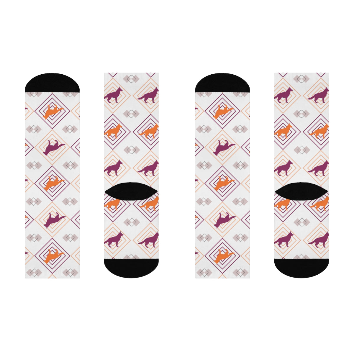 German Shepherd Crew Socks! magenta and pink preppy German Shepherds! great gift for men, women, and teens - The Dapper Dogg