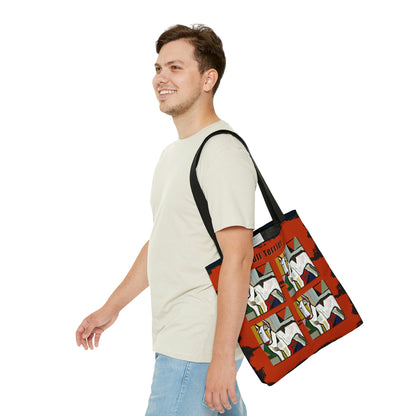 Bull Terrier Tote Bag, Picasso Style Atlas Wanderlust