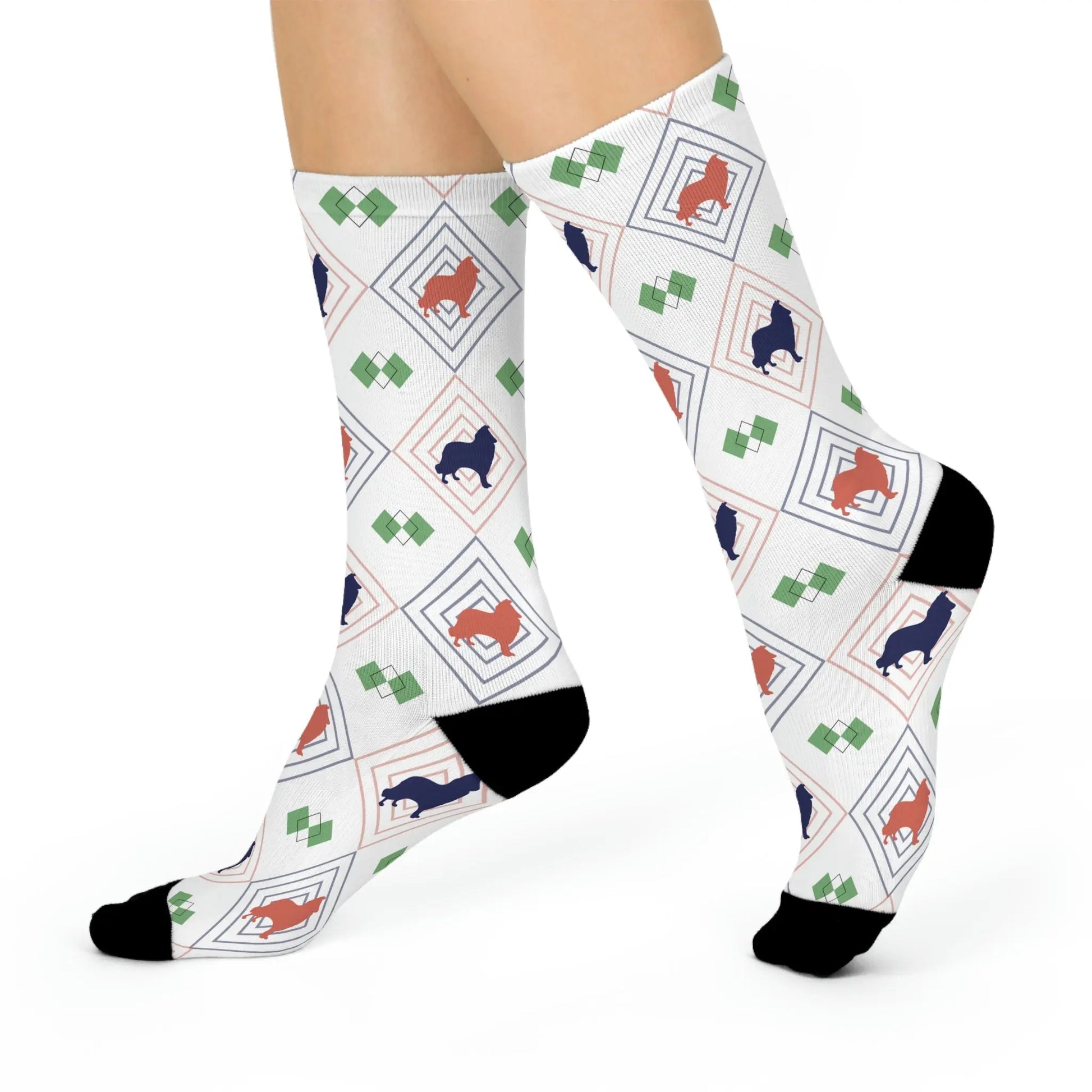 Border Collie Socks Unisex Adult Stretchy Mid Calf Original Atlas Wanderlust