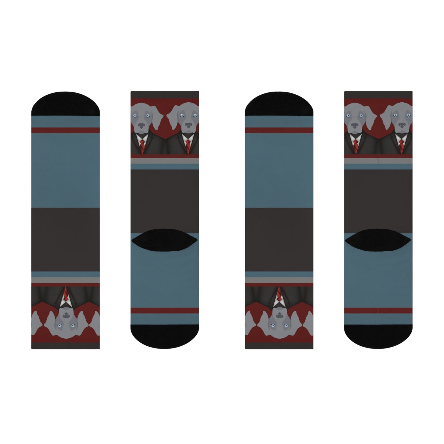 Weimaraner Socks Well-Suited Unisex Adult Stretchy Mid Calf Original Atlas Wanderlust