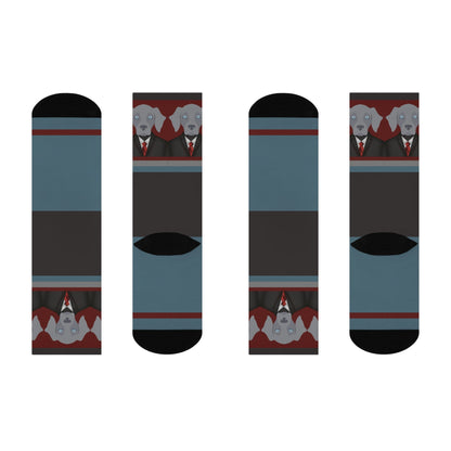 Weimaraner Socks Well-Suited Unisex Adult Stretchy Mid Calf Original Atlas Wanderlust