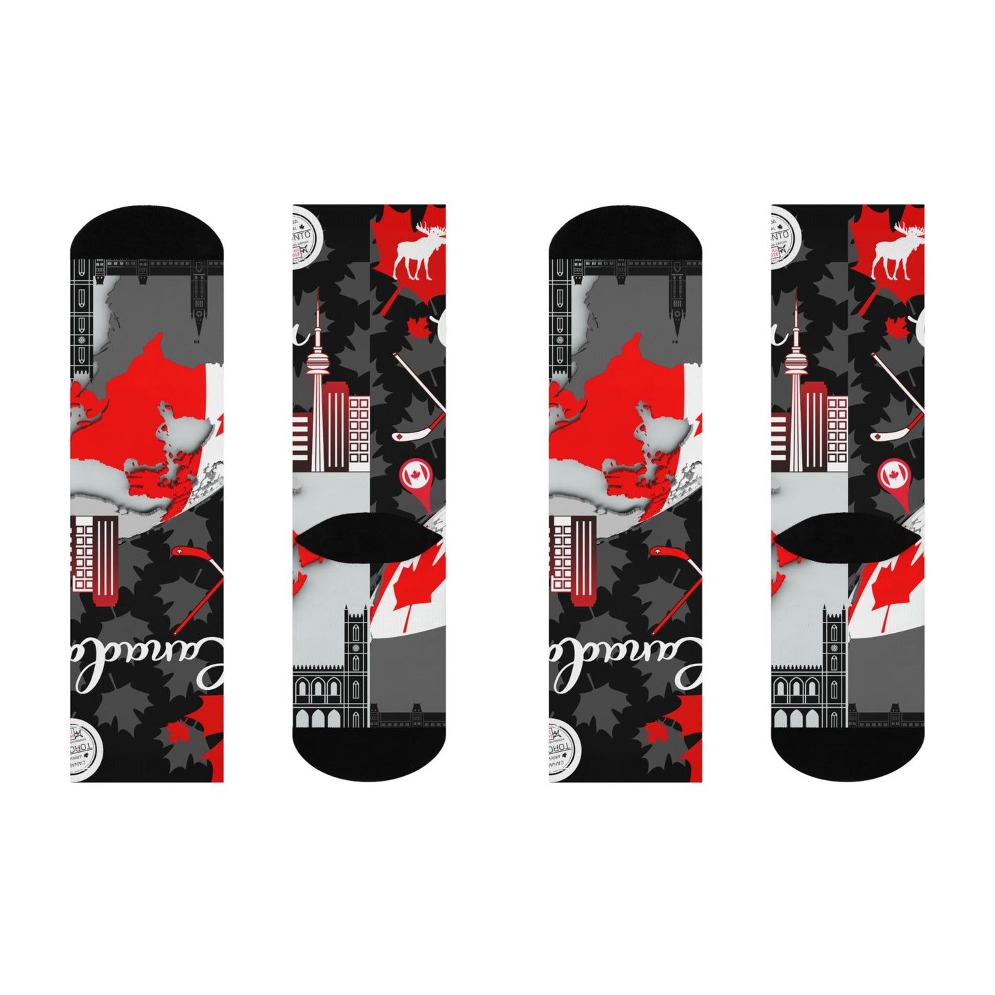 Canada Socks Unisex Adult Stretchy Mid Calf Original Atlas Wanderlust