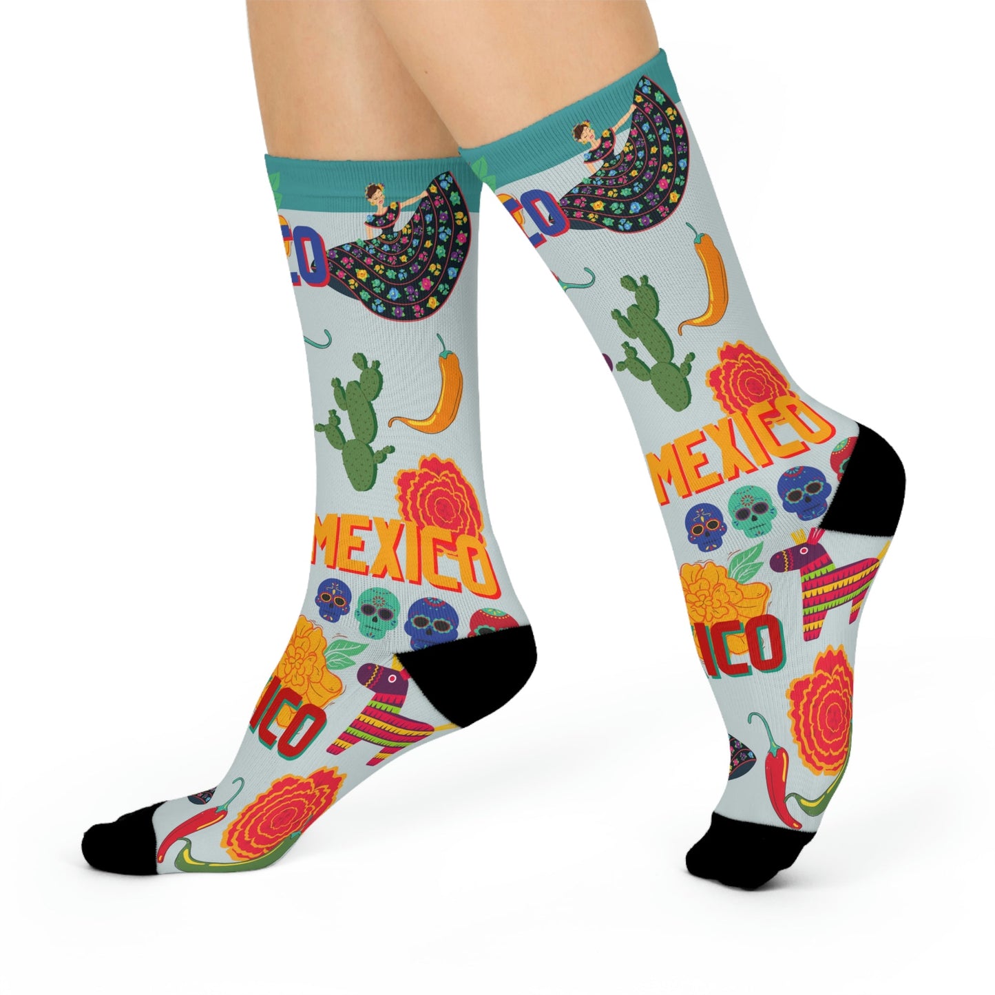 Mexico Socks Food Culture Unisex Adult Stretchy Mid Calf Original Atlas Wanderlust