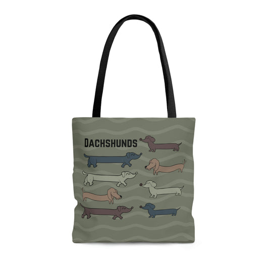 Dachshund Tote, Houndogs Atlas Wanderlust