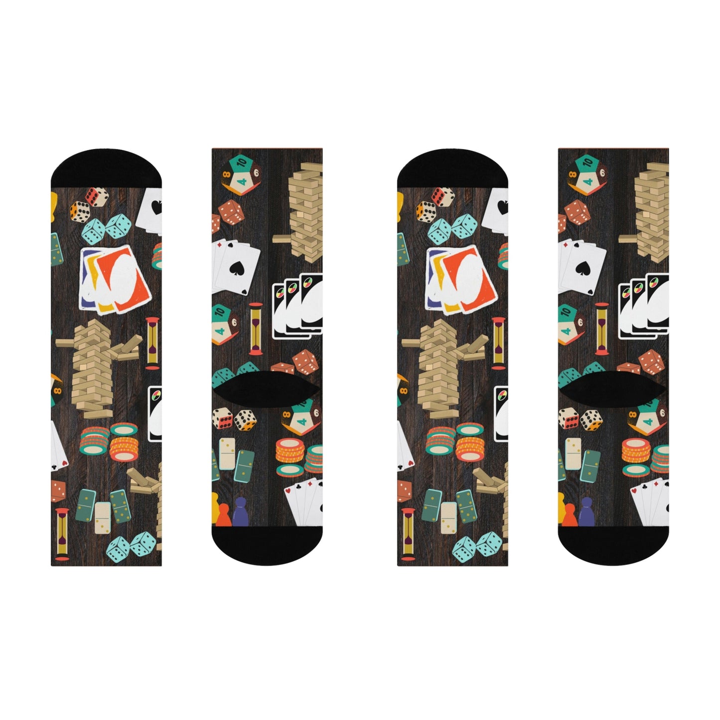 Family Game Night Socks Fun at Large! Unisex Adult Stretchy Mid Calf Original Atlas Wanderlust
