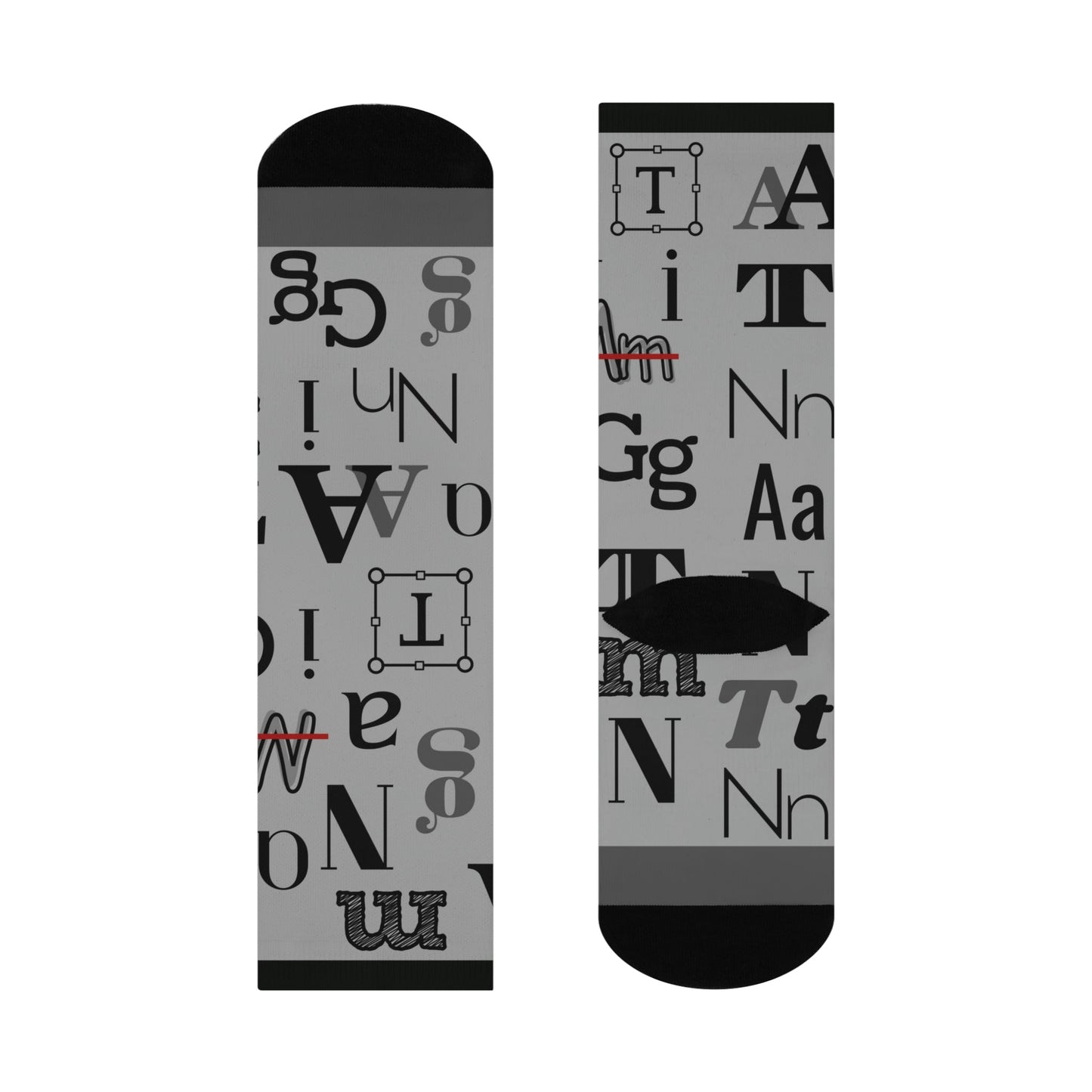 Font Frenzy Socks Typography Unisex Adult Stretchy Mid Calf Original Atlas Wanderlust
