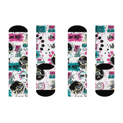 Blink 182 Socks Tom Blinked White Unisex Adult Mid Calf Atlas Wanderlust