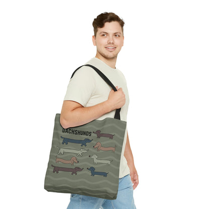 Dachshund Tote, Houndogs Atlas Wanderlust