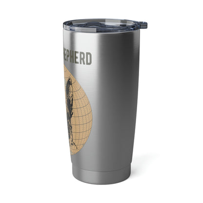 German Shepherd Tumbler, Old-World Map, 20 oz Stainless Steel Atlas Wanderlust