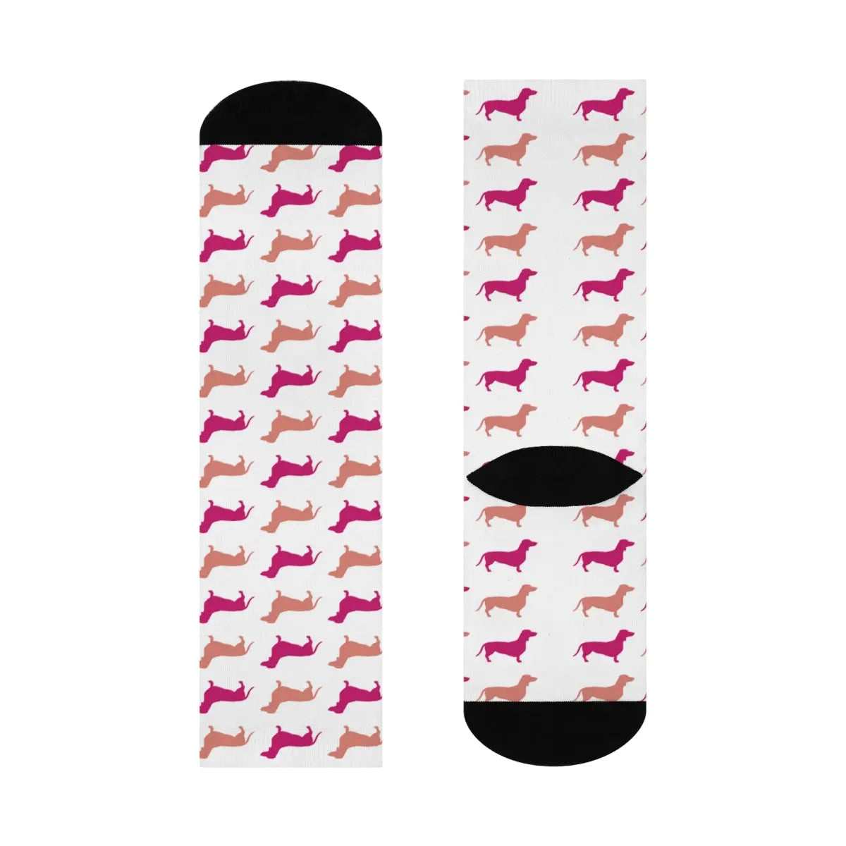 Dachshund Crew Socks! magenta and latte dachshund, great gift! modern, trendy, cute wiener dog socks! - The Dapper Dogg