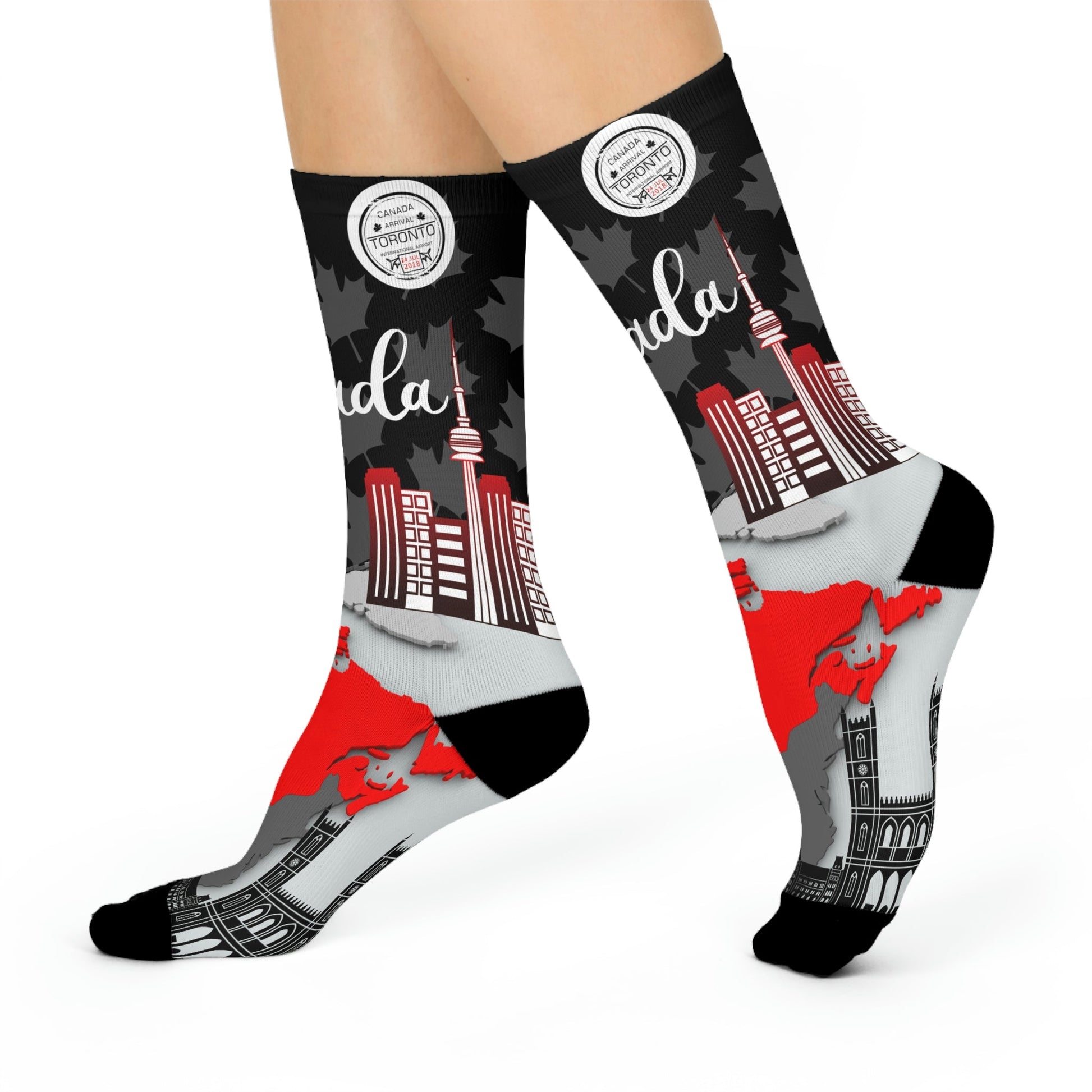 Canada Socks Unisex Adult Stretchy Mid Calf Original Atlas Wanderlust