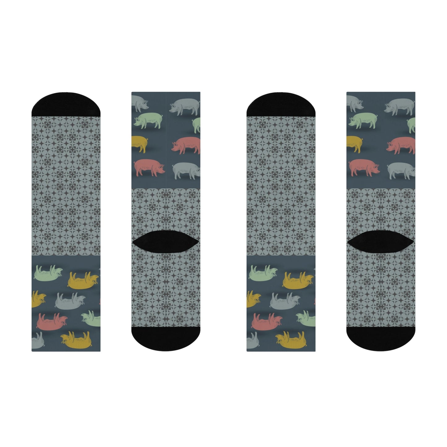 Pig Socks Unisex Adult Stretchy Mid Calf Original Atlas Wanderlust