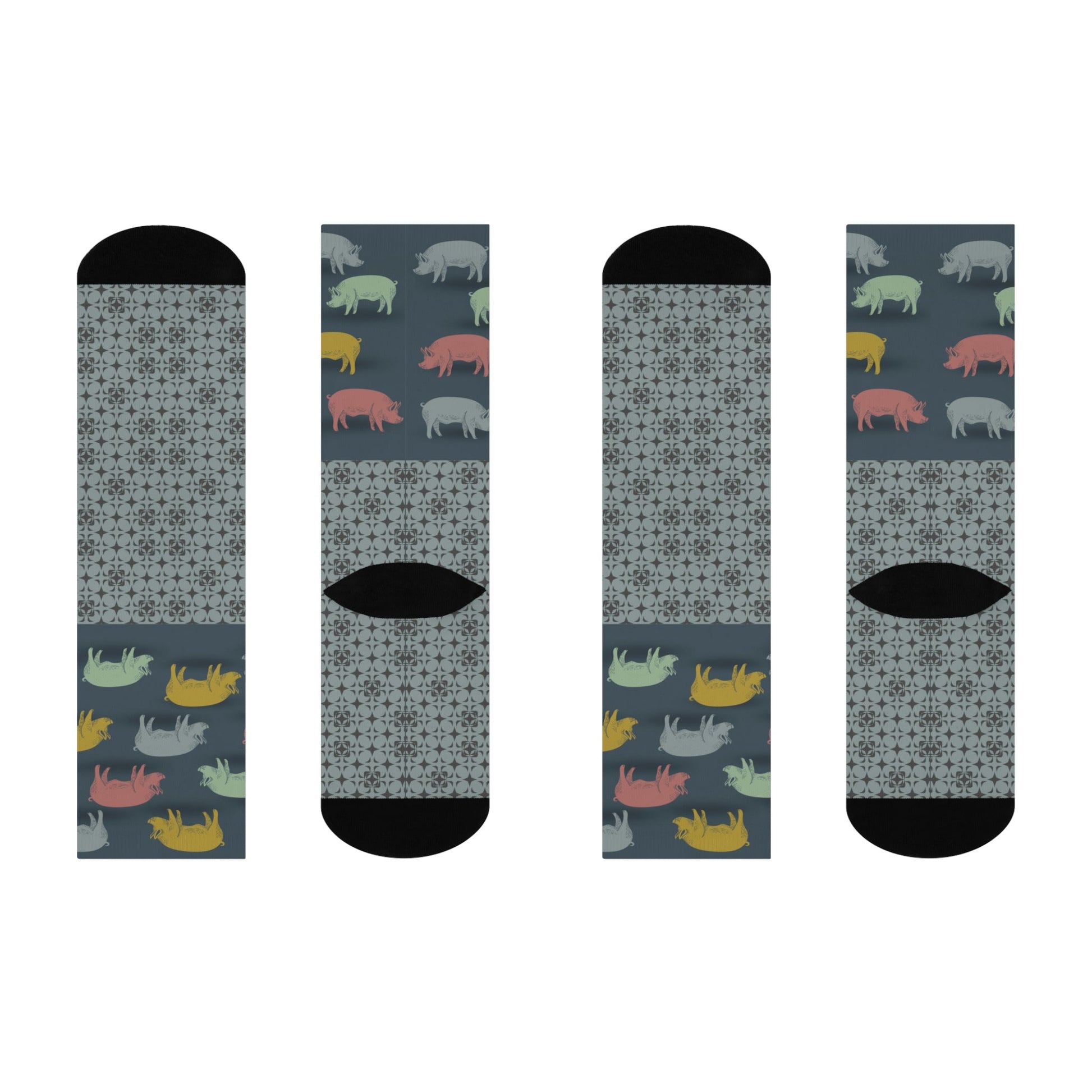 Pig Socks Unisex Adult Stretchy Mid Calf Original Atlas Wanderlust