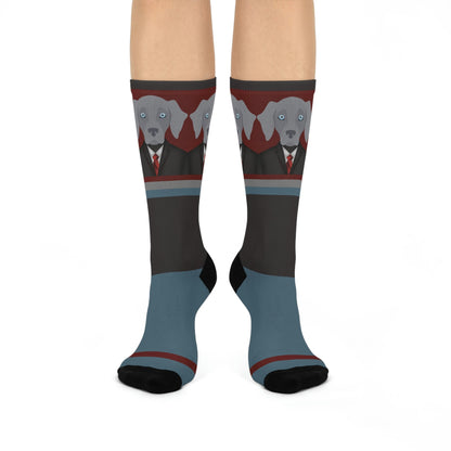 Weimaraner Socks Well-Suited Unisex Adult Stretchy Mid Calf Original Atlas Wanderlust