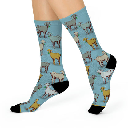 Goat Socks Retro Unisex Adult Stretchy Mid Calf Original Atlas Wanderlust