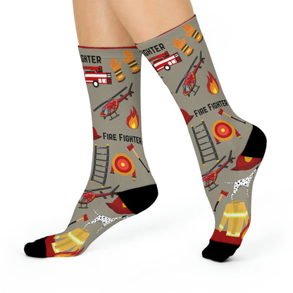 Firefighter Socks Unisex Adult Stretchy Mid Calf Original Atlas Wanderlust