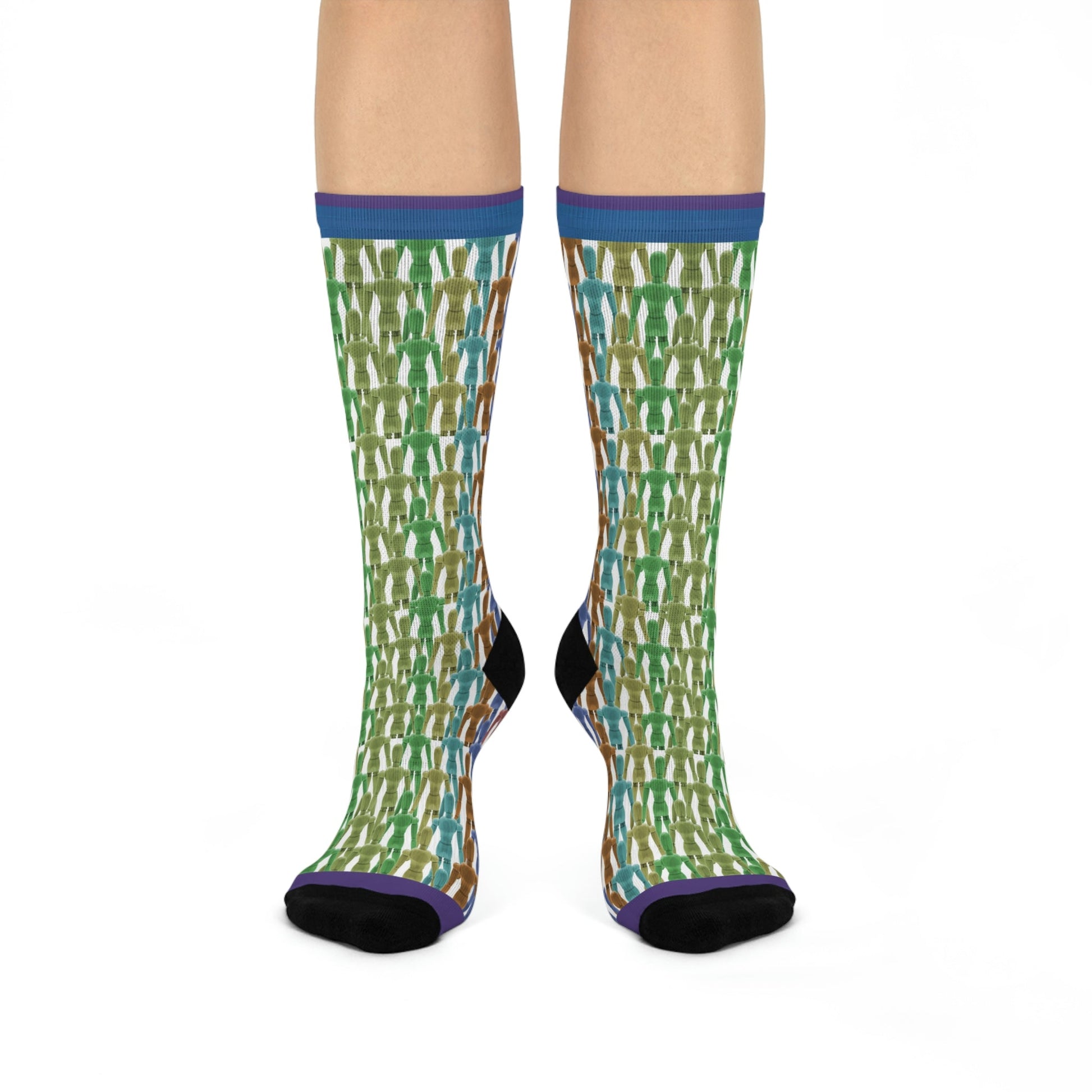 Paper People Socks Nostalgia Unisex Adult Stretchy Mid Calf Original Atlas Wanderlust