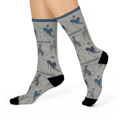 Italian Greyhound Crew Socks, Original, Trendy, IG, Iggy Men's Women's - The Dapper Dogg