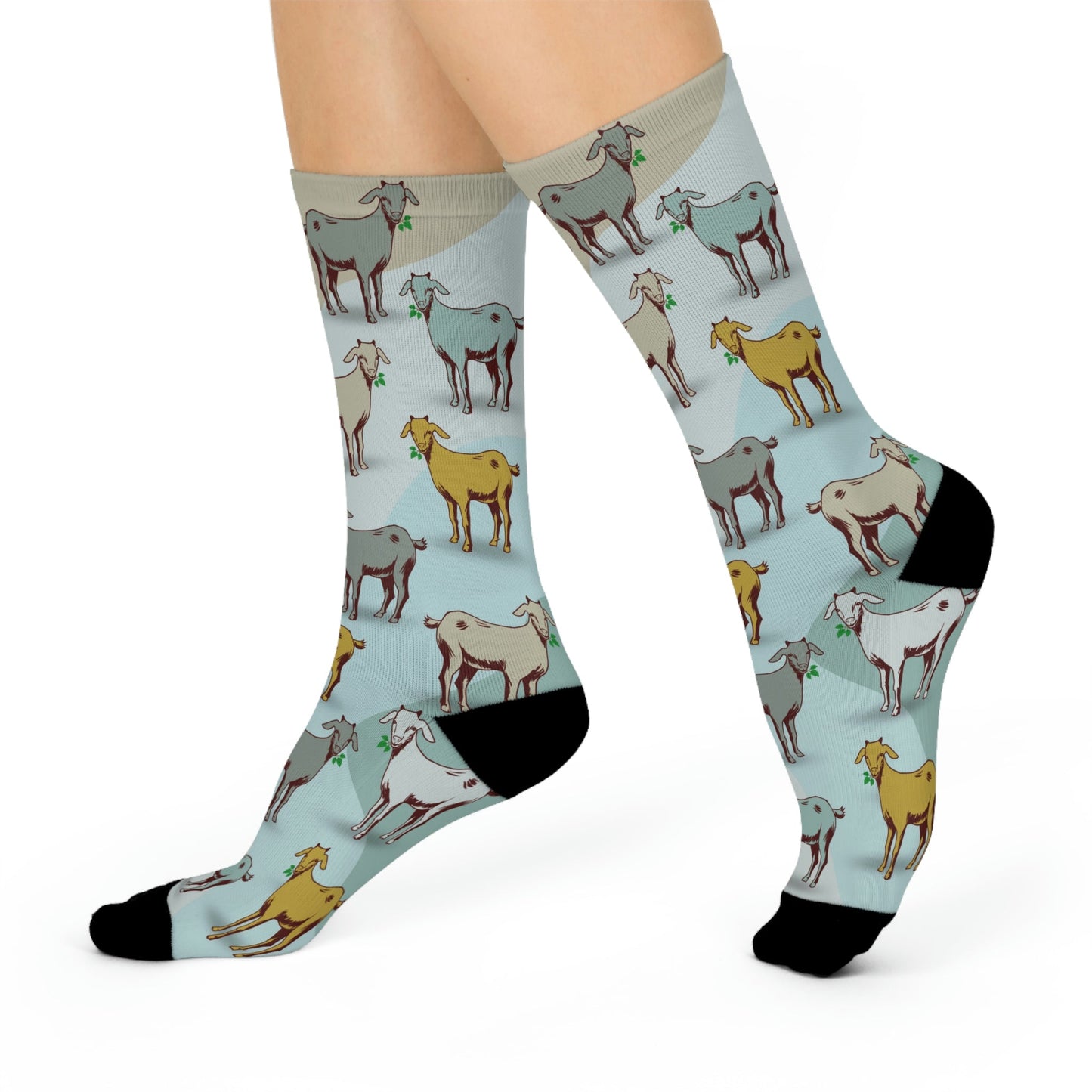 Goat Socks Boho Unisex Adult Stretchy Mid Calf Original Atlas Wanderlust