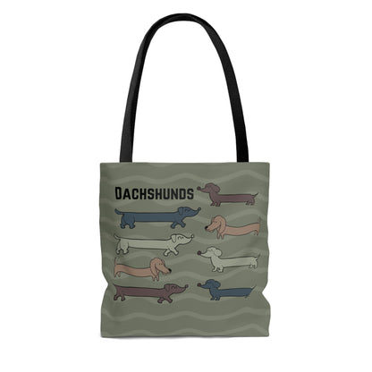 Dachshund Tote, Houndogs Atlas Wanderlust