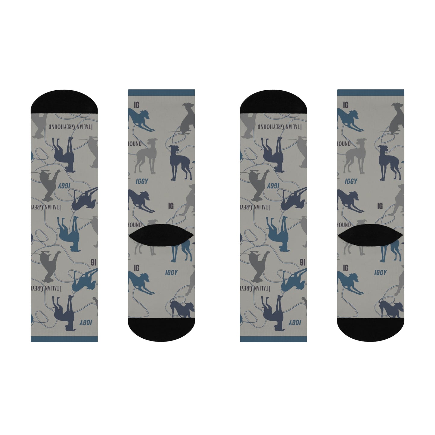 Italian Greyhound Crew Socks, Original, Trendy, IG, Iggy Men's Women's - The Dapper Dogg