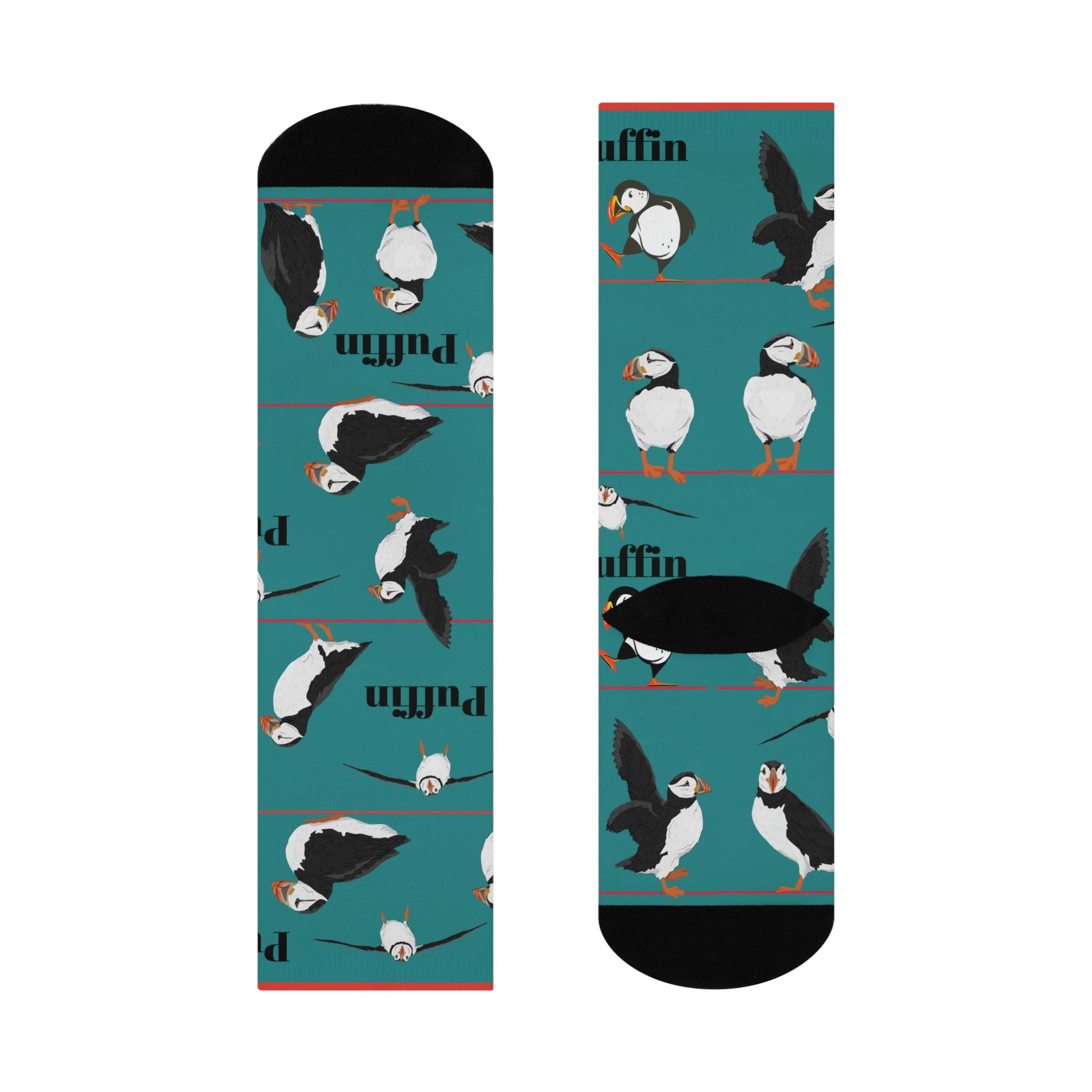 Puffin Socks Atlantic Seabirds Unisex Adult Stretchy Mid Calf Original Atlas Wanderlust