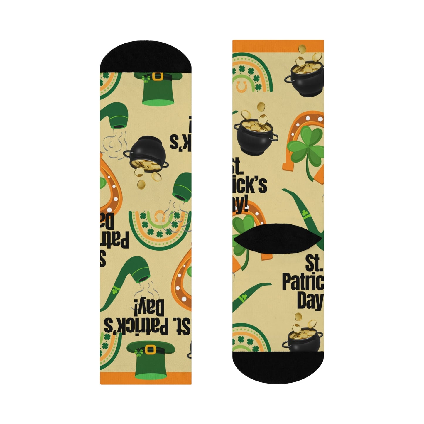 St. Patrick’s Day Socks Pot of Gold Unisex Adult Stretchy Mid Calf Original Atlas Wanderlust