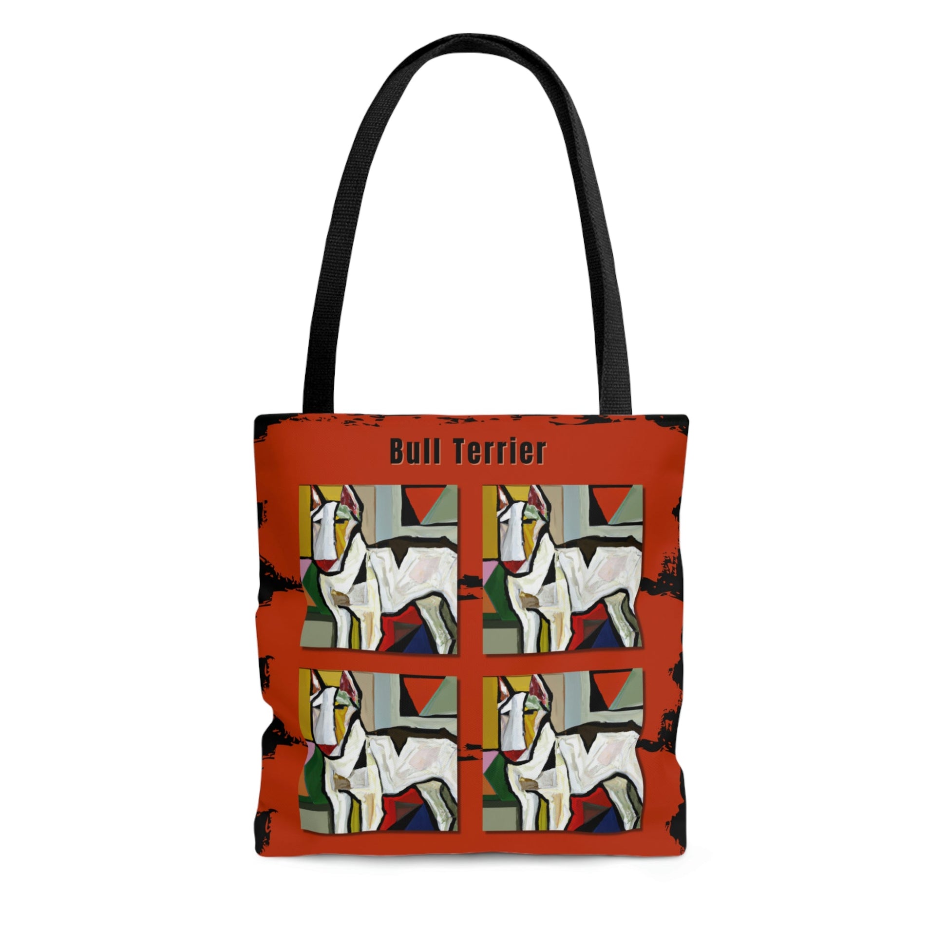 Bull Terrier Tote Bag, Picasso Style Atlas Wanderlust
