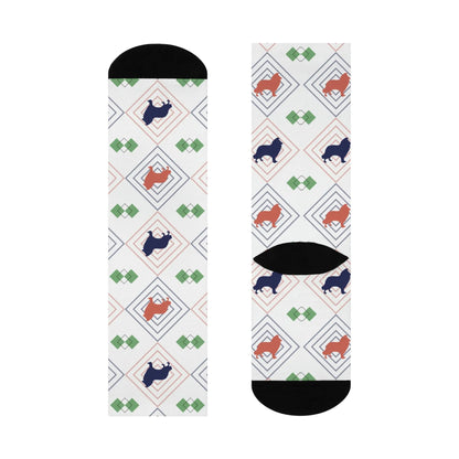 Border Collie Socks Unisex Adult Stretchy Mid Calf Original Atlas Wanderlust