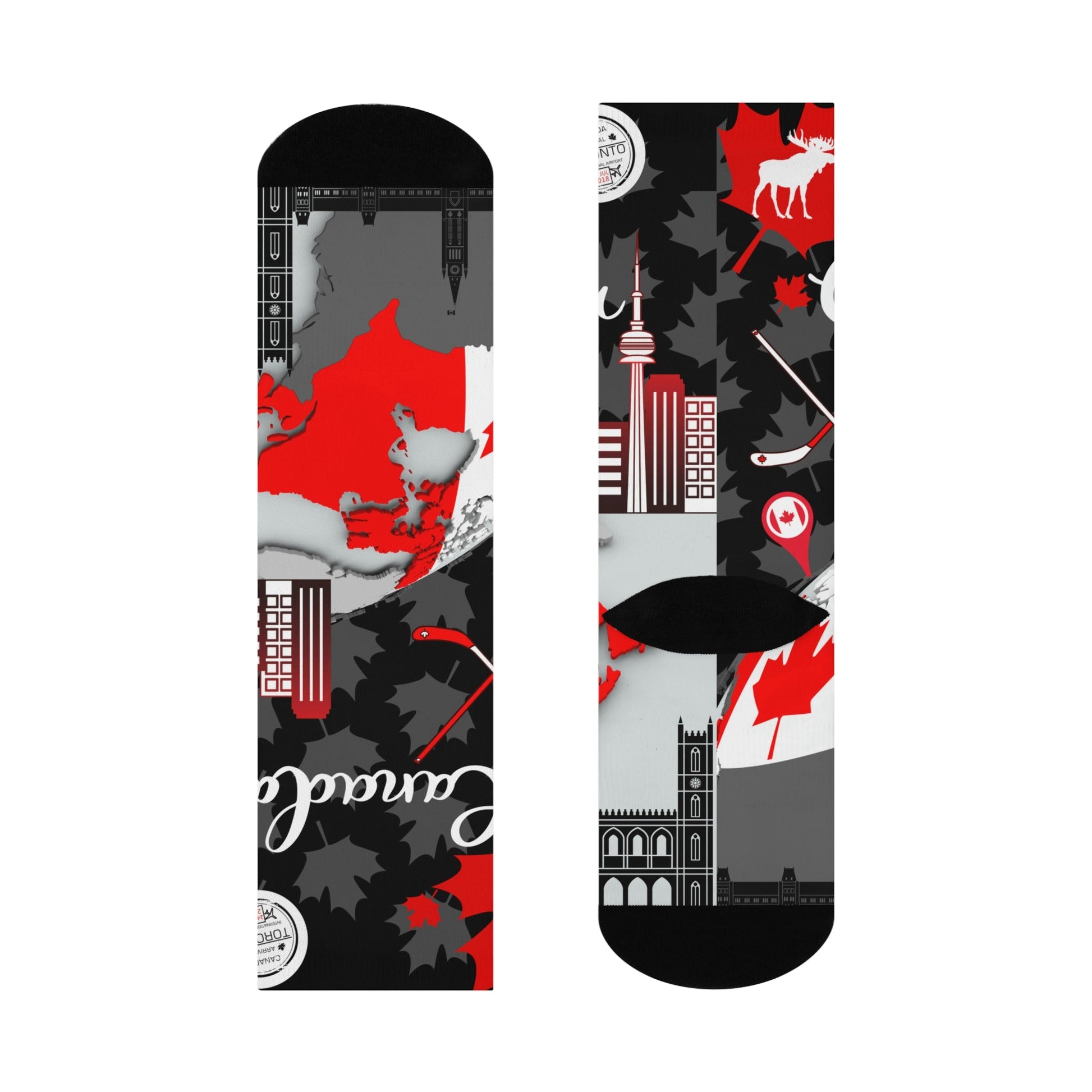 Canada Socks Unisex Adult Stretchy Mid Calf Original Atlas Wanderlust