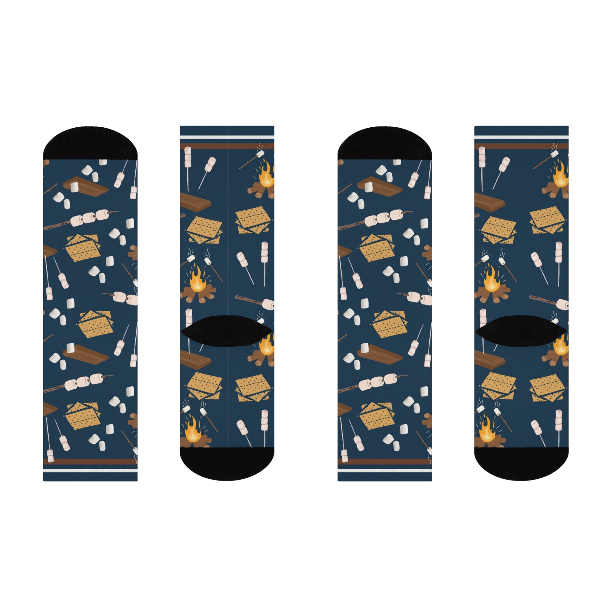 S’mores Socks Campfire Unisex Adult Stretchy Mid Calf Original Atlas Wanderlust