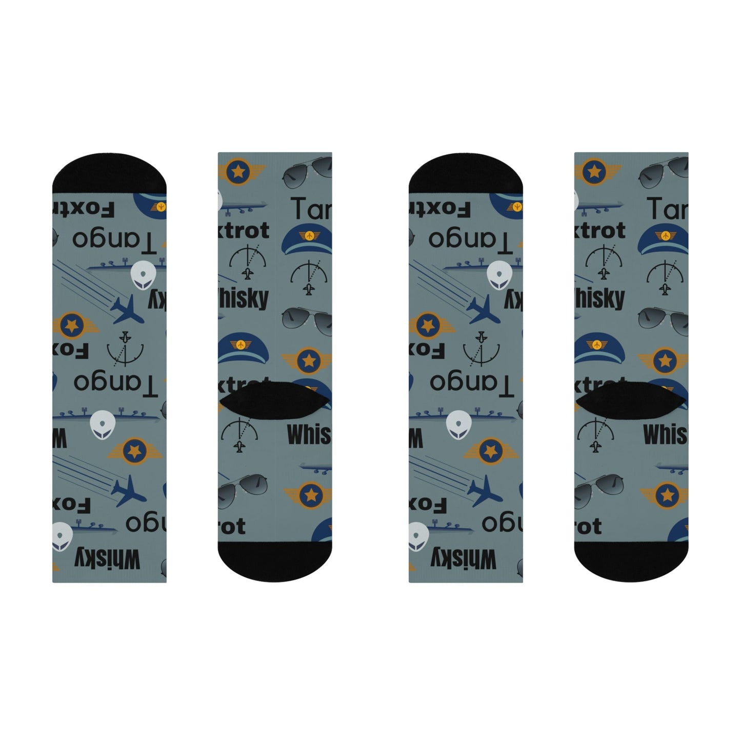 Pilot Socks Flight Unisex Adult Stretchy Mid Calf Original Atlas Wanderlust