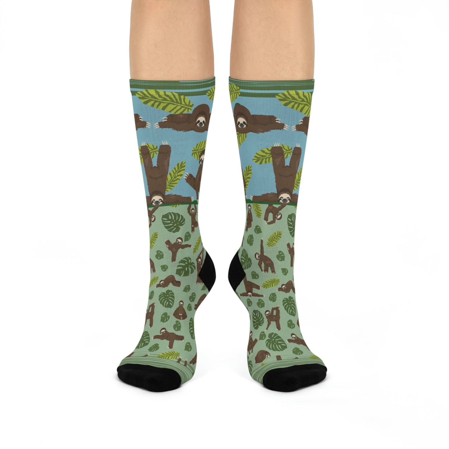 Sloth Lovers= Slovers Socks! Unisex Adult Stretchy Mid Calf Original Atlas Wanderlust