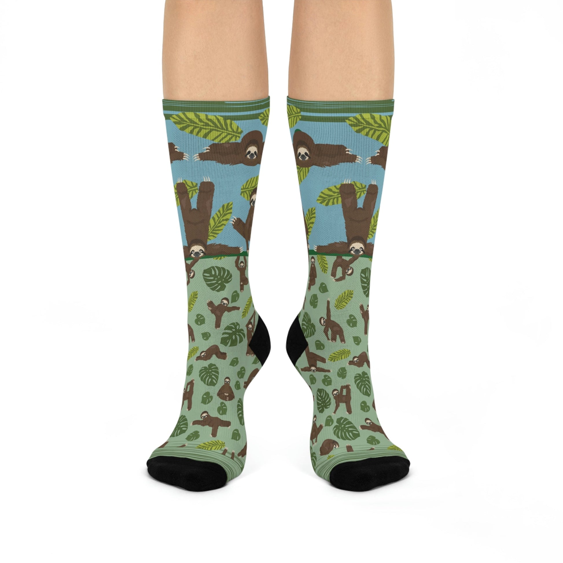 Sloth Lovers= Slovers Socks! Unisex Adult Stretchy Mid Calf Original Atlas Wanderlust
