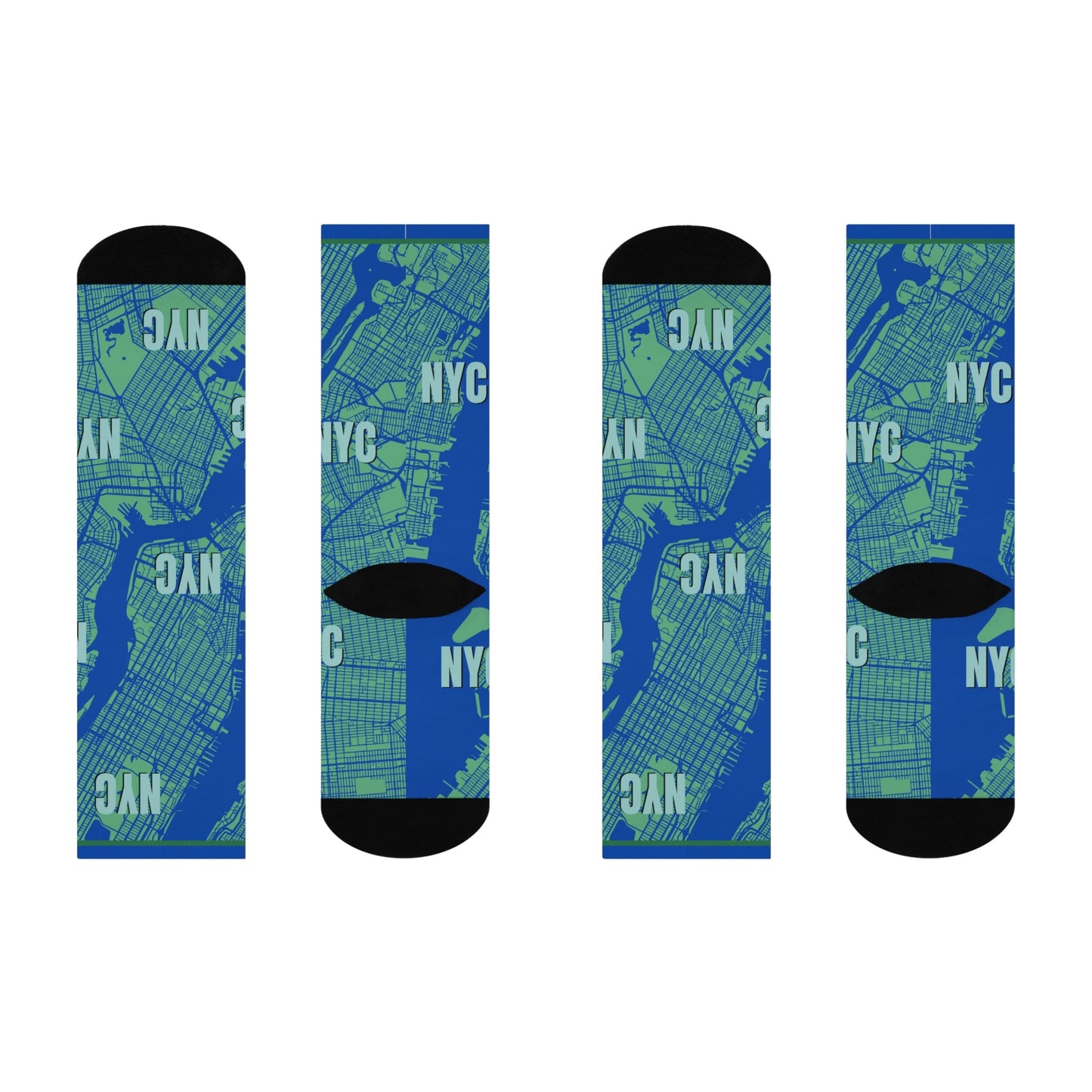 NYC Socks Map Central Park Unisex Adult Stretchy Mid Calf Atlas Wanderlust