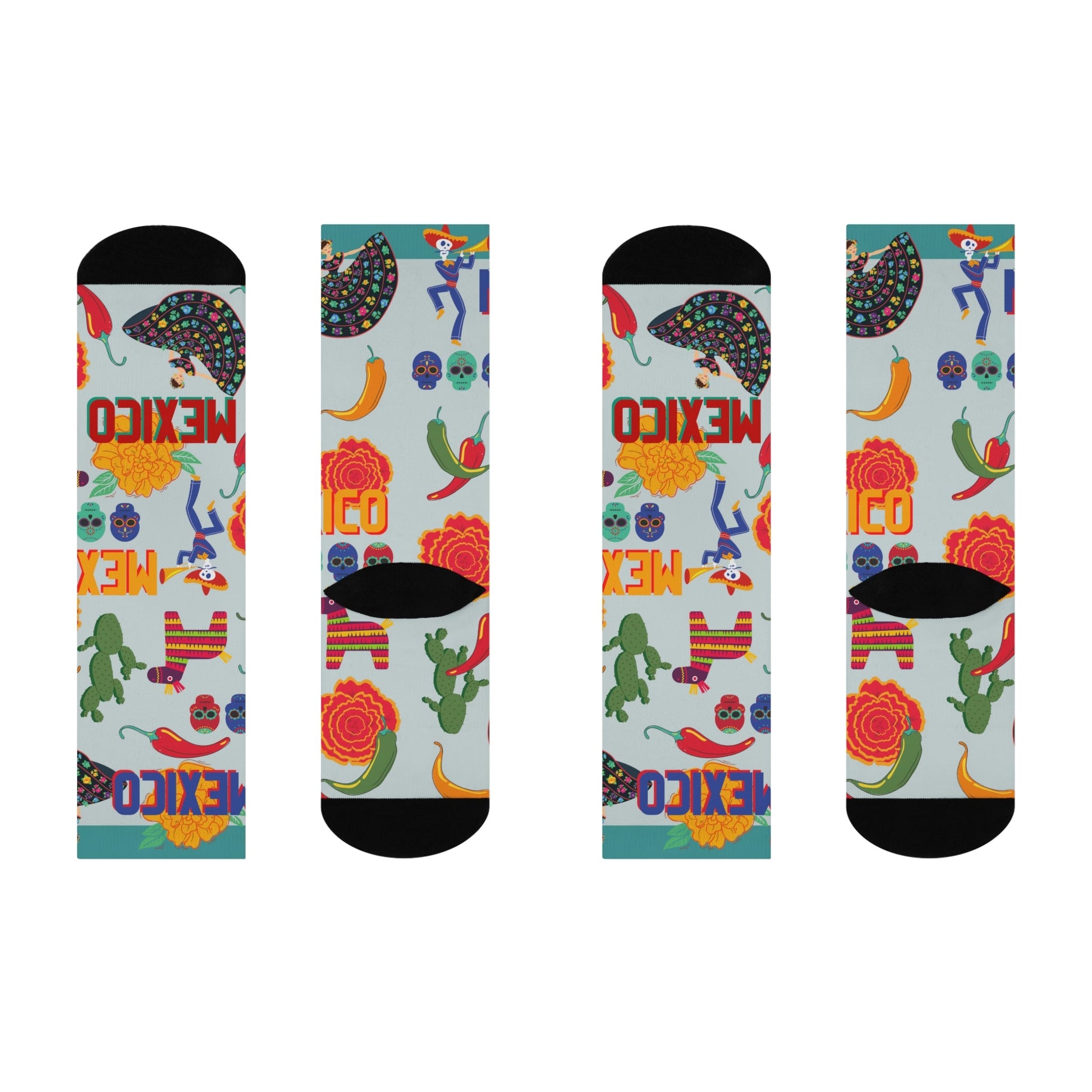 Mexico Socks Food Culture Unisex Adult Stretchy Mid Calf Original Atlas Wanderlust