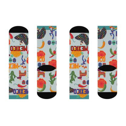 Mexico Socks Food Culture Unisex Adult Stretchy Mid Calf Original Atlas Wanderlust
