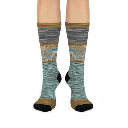 Lion Socks Antiquity Unisex Adult Stretchy Mid Calf Original Atlas Wanderlust