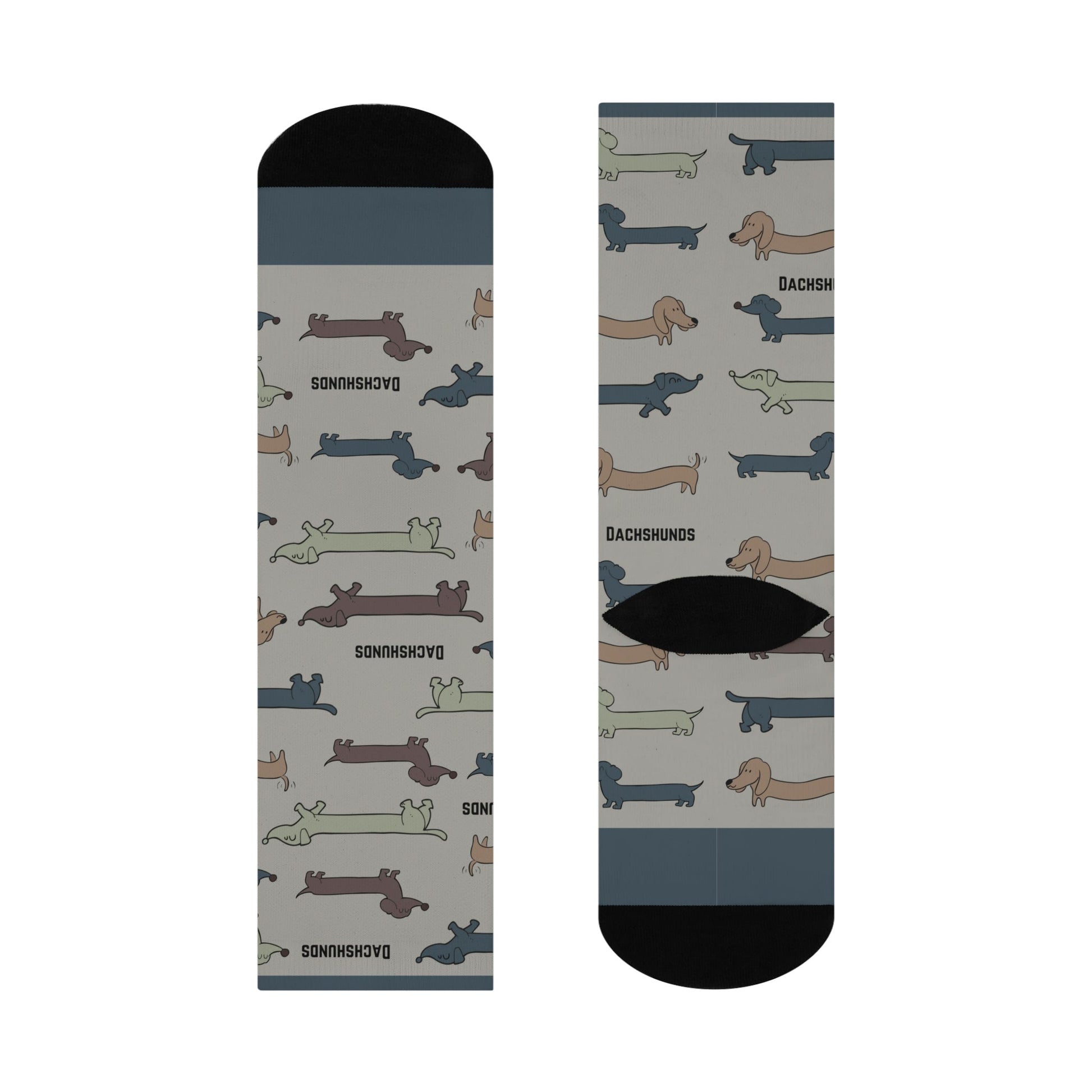 Dachshund Socks Griege Unisex Adult Stretchy Mid Calf Original Atlas Wanderlust