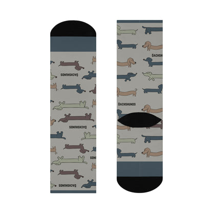 Dachshund Socks Griege Unisex Adult Stretchy Mid Calf Original Atlas Wanderlust