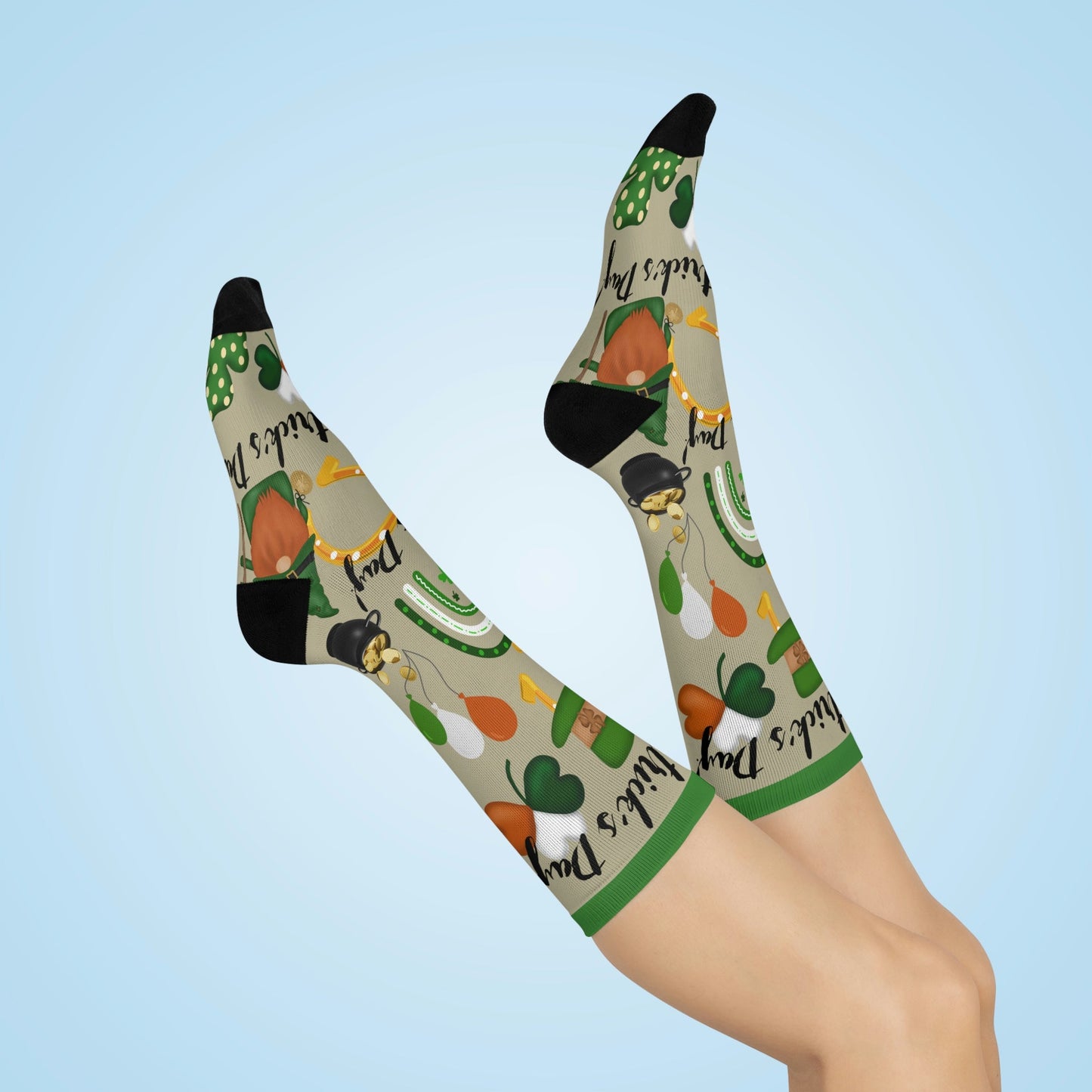 Ireland Socks St Patty’s Day Unisex Adult Stretchy Mid Calf Original Atlas Wanderlust