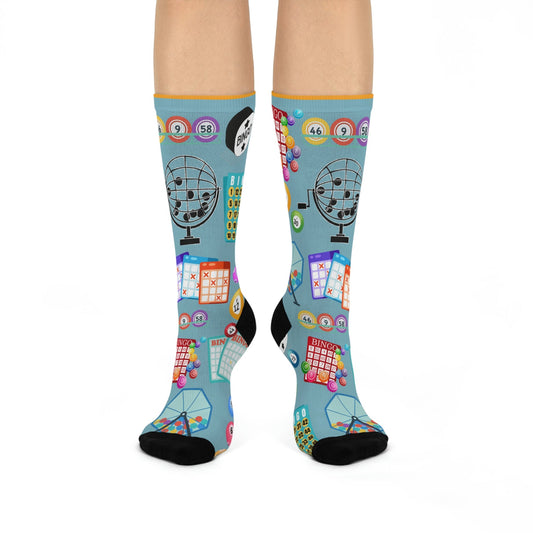 Bingo Socks Game Fun Unisex Adult Stretchy Mid Calf Original Atlas Wanderlust