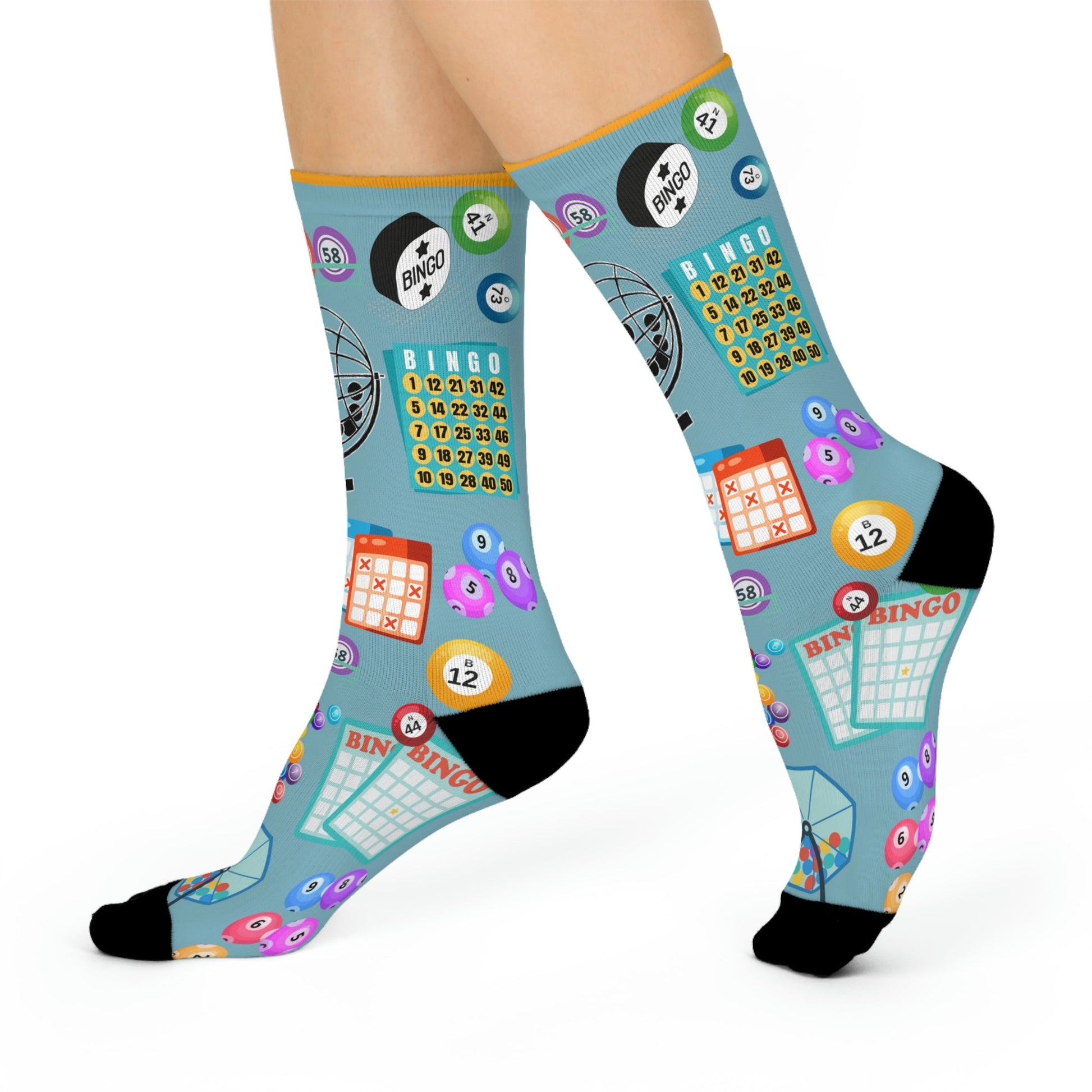 Bingo Socks Game Fun Unisex Adult Stretchy Mid Calf Original Atlas Wanderlust